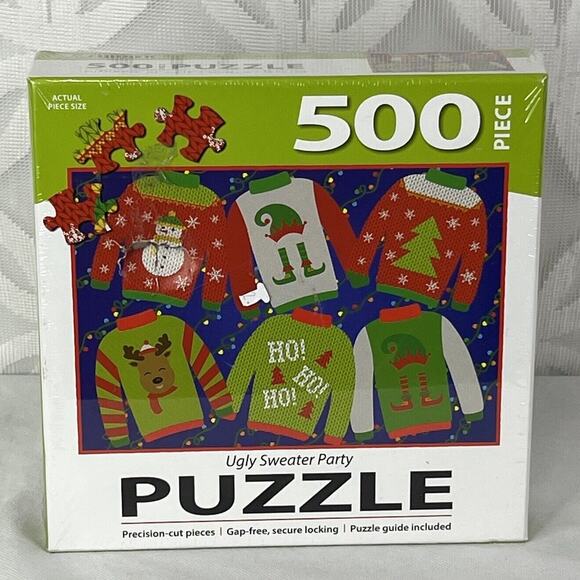 5 for $25| Lang Puzzle Ugly Sweater Party 500 Piece Christmas Puzzle Lang/Turner - Picture 1 of 6